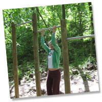 'Chin Up' station on a Fitness Trail