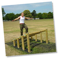 'Run and Leap' station on a Fitness Trail